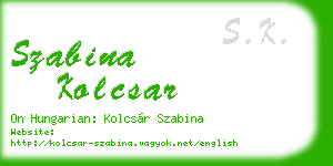 szabina kolcsar business card