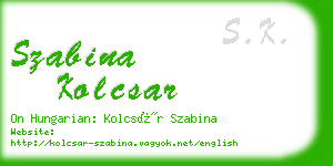 szabina kolcsar business card